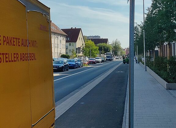 Frölingstraße Richtung Bahnhof vor dem ehemaligen Vickers Gelände