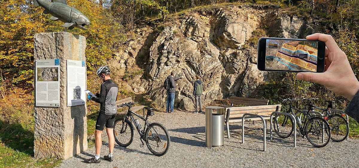 Illustration einer Erlebnisstation an der Ozeanroute